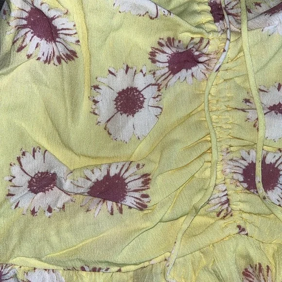 Floral Yellow Mini Dress NWOT - Picture 6 of 7